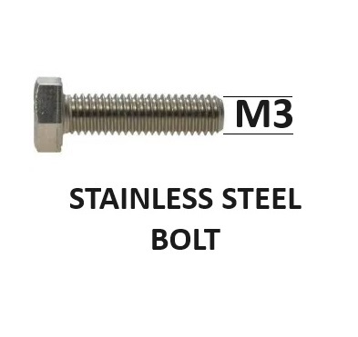 M3 Bolts Stainless Steel Grade 304 Select Length